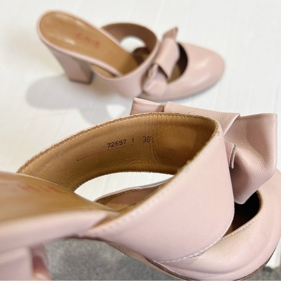 CHiE by Chie Mihara Mary Jane Mules Size 38.5 Size 7.5 Pink Leather Spain Pastel - Picture 9 of 16